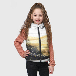 Детский жилет Черно-золотая полоса на белом, цвет: 3D-черный — фото 2