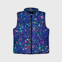 Детский жилет Синий с разноцветными брызгами, цвет: 3D-черный
