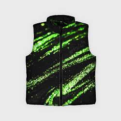 Детский жилет Зеленые блестки на черном