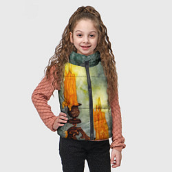 Детский жилет Две горящие свечи в темноте, цвет: 3D-черный — фото 2