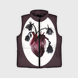 Детский жилет Цветы любви: увядшее сердце, цвет: 3D-черный