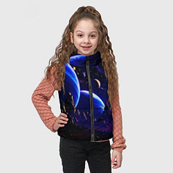 Детский жилет Фантастический космос тёмно-синий, цвет: 3D-черный — фото 2