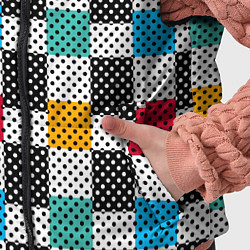 Детский жилет Узор в горошек пэчворк разноцветный, цвет: 3D-черный — фото 2