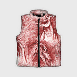 Детский жилет Черепа лошадей - эскиз, цвет: 3D-черный