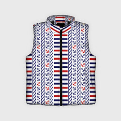 Детский жилет Полосатый морской орнамент с якорями