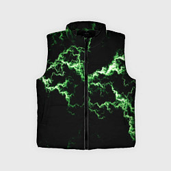 Детский жилет Lightning green glow, цвет: 3D-черный