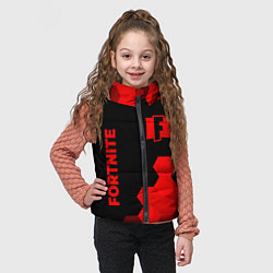 Детский жилет Fortnite - red gradient вертикально, цвет: 3D-черный — фото 2