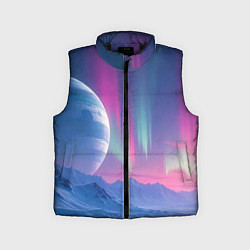 Детский жилет Неоновый космос северного сияния