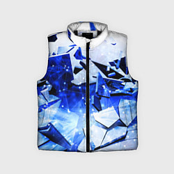 Детский жилет Абстрактный космический синий фон неоновых плит, цвет: 3D-черный
