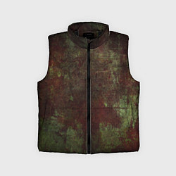 Детский жилет Абстракция - green fabric soaked in red paint