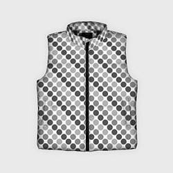 Детский жилет Черный и серый горох на белом фоне