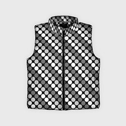 Детский жилет Белый серый горох на черном ретро