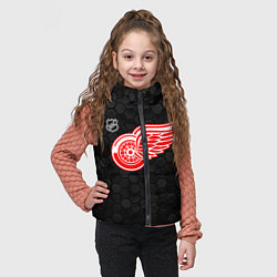 Детский жилет Детройт Ред Уингз - черные соты, цвет: 3D-черный — фото 2