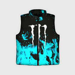 Детский жилет Monster energy голубой огонь