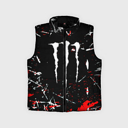 Детский жилет Monster energy штрихи, цвет: 3D-черный