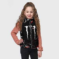 Детский жилет Monster energy штрихи, цвет: 3D-черный — фото 2