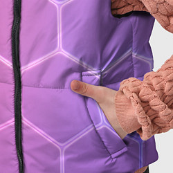 Детский жилет Розовые неоновые соты, цвет: 3D-черный — фото 2