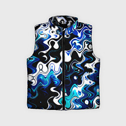 Детский жилет Абстракция разлитые краски чёрно-сине-белый