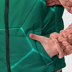 Детский жилет Зеленые неоновые плитки, цвет: 3D-черный — фото 2