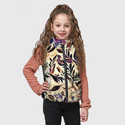 Детский жилет Цветочный светло-коричневый с листьями, цвет: 3D-черный — фото 2