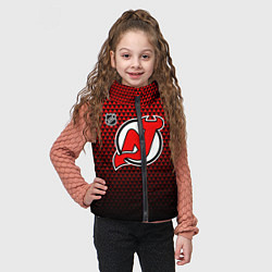 Детский жилет Нью Джерси Девилз - красный градиент, цвет: 3D-черный — фото 2