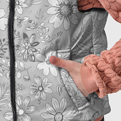 Детский жилет Цветочный светло-серый паттерн, цвет: 3D-черный — фото 2