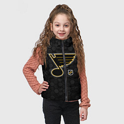 Детский жилет Сент Луис Блюз - черные соты, цвет: 3D-черный — фото 2