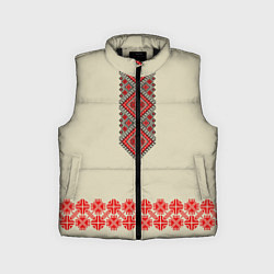 Детский жилет Народная вышиванка, цвет: 3D-черный