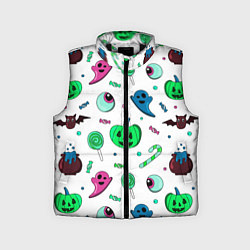 Детский жилет Halloween light green pumpkin - паттерн