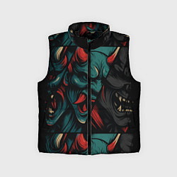 Детский жилет Демоны Они - нейроарт, цвет: 3D-черный