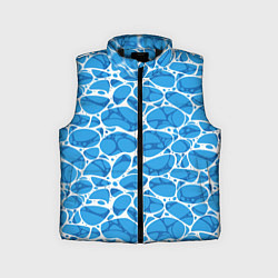 Детский жилет Волновая рябь на поверхности воды паттерн, цвет: 3D-черный