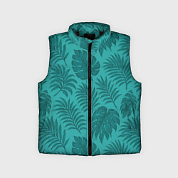 Детский жилет Тропические листья - паттерн