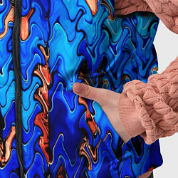 Детский жилет Сине-голубой стекающая абстракция, цвет: 3D-черный — фото 2