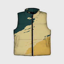 Детский жилет Желто-зеленые абстрактные полосы