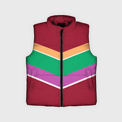 Детский жилет Тёмный красный с полосами