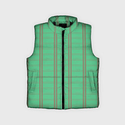 Детский жилет Color green cage brown stripes