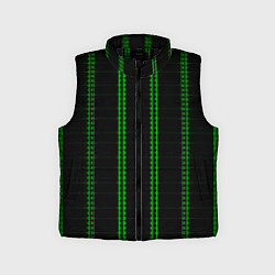 Детский жилет Color black cage green stripes