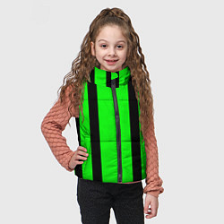 Детский жилет Color black and green stripes, цвет: 3D-черный — фото 2