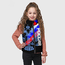 Детский жилет Россия с флагом и гербом на чёрном фоне, цвет: 3D-черный — фото 2