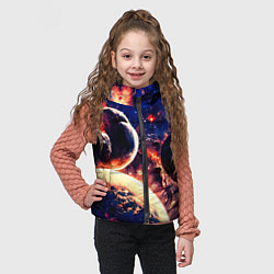 Детский жилет Фантастический космос планеты, цвет: 3D-черный — фото 2