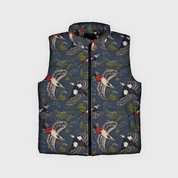 Детский жилет Дятлы и цветы