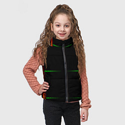 Детский жилет Color black green orange stripes, цвет: 3D-черный — фото 2