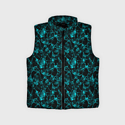 Детский жилет Голубой с черным абстрактный узор