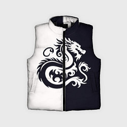 Детский жилет Дракон на темно-синем, цвет: 3D-черный