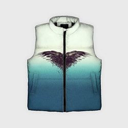Детский жилет Черный ворон - градиент, цвет: 3D-черный