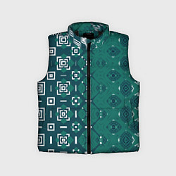 Детский жилет Изумрудные узоры, цвет: 3D-черный