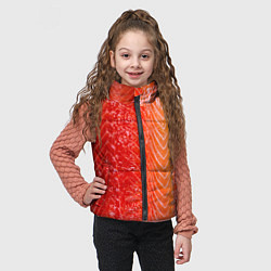 Детский жилет Лосось филе текстура, цвет: 3D-черный — фото 2