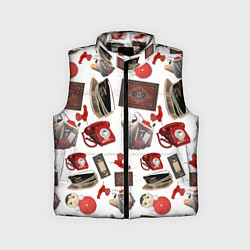 Детский жилет Неваляшка утюг ретро авоська петушок телефон