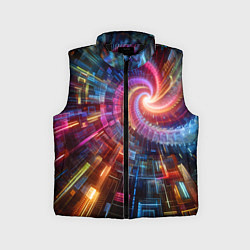 Детский жилет Fractal neon spiral - ai art fantasy, цвет: 3D-черный