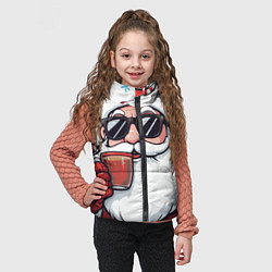 Детский жилет Санта Клаус в стильных солнцезащитных очках, цвет: 3D-красный — фото 2